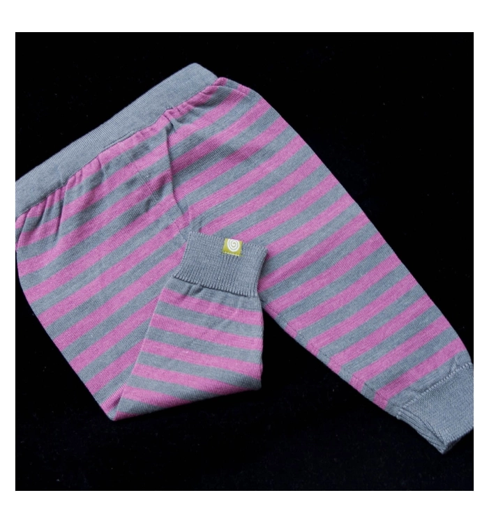 Wełniane legginsy z jedwabiem- NUI ORGANICS - grafitowo-jagodowy