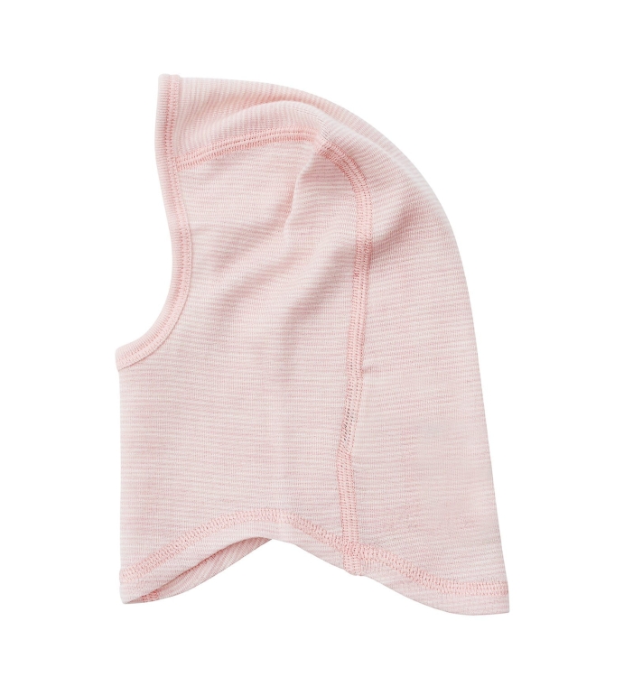 Wełniana kominiarka niemowlęca (balaklawa) - NUI ORGANICS - jasno różowy