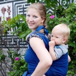 Storchenwiege leo marine - chusta tkana długa