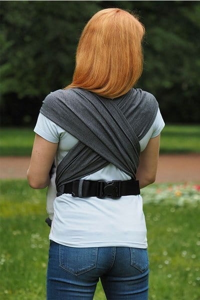 Storchenwiege wrap baby carrier graphite - nosidło hybrydowe regulowane