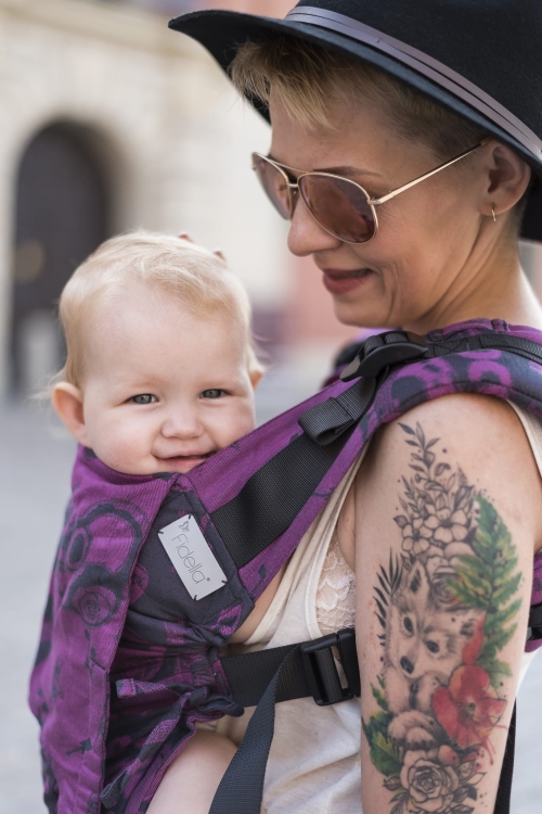 Fidella fusion toddler 2.0 rock n rolla pink splash - nosidło klamrowe regulowane