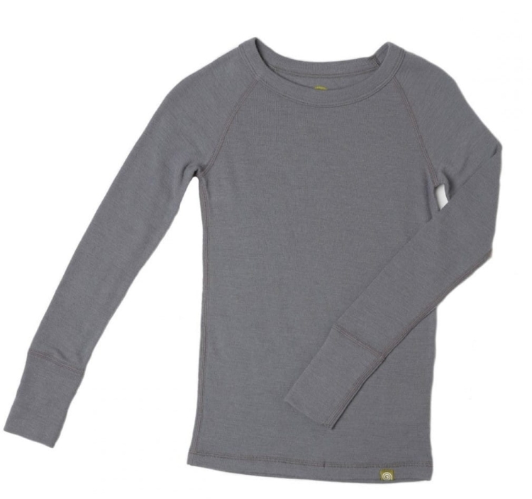 Wełniana bluzka termoaktywna dla niemowląt - NUI ORGANICS - stalowy