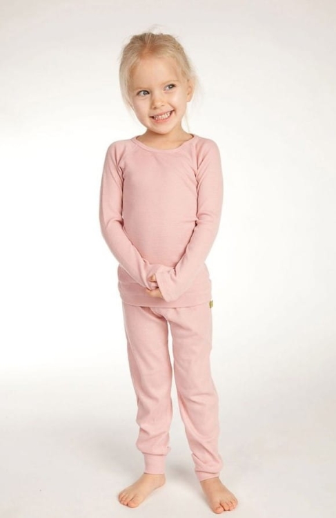 Wełniana bluzka termoaktywna dla niemowląt - NUI ORGANICS - jasnoróżowy
