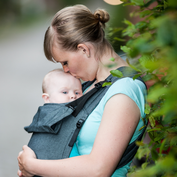 Storchenwiege BabyCarrier SLIM grafit - nosidło wiązane regulowane