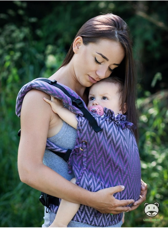 Luna Dream multi size herringbone purple - nosidło klamrowe regulowane
