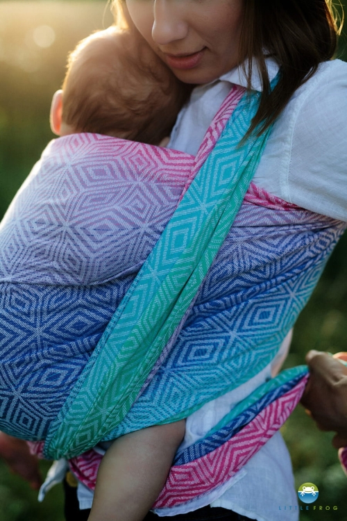 Little Frog aurora cube - chusta tkana długa