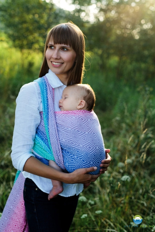 Little Frog aurora cube - chusta tkana długa
