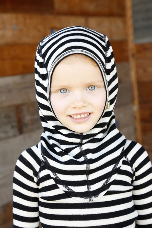 Wełniana kominiarka niemowlęca (balaklawa) - NUI ORGANICS - jasno różowy