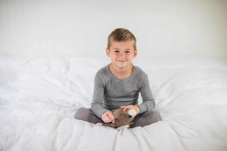 Wełniana bluzka termoaktywna dla niemowląt - NUI ORGANICS - stalowy