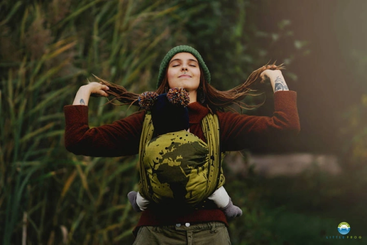 Little Frog gold wanderlust - chusta tkana długa