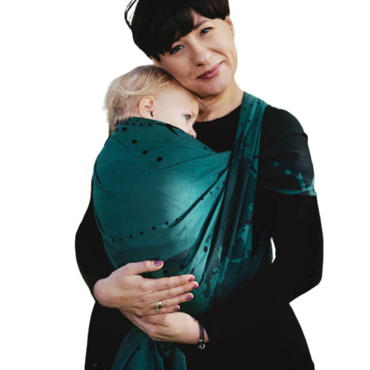 Little Frog teal wanderlust - chusta tkana długa