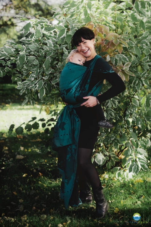 Little Frog teal wanderlust - chusta tkana długa