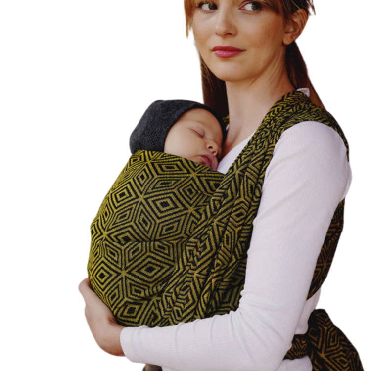 Little Frog golden cube - chusta tkana długa