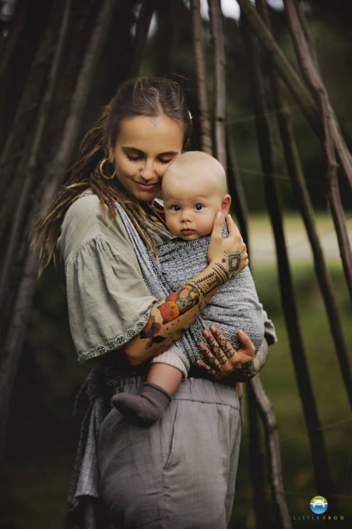 Little Frog lovely fog - chusta tkana długa