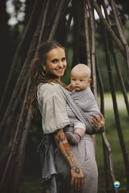 Little Frog lovely fog - chusta tkana długa