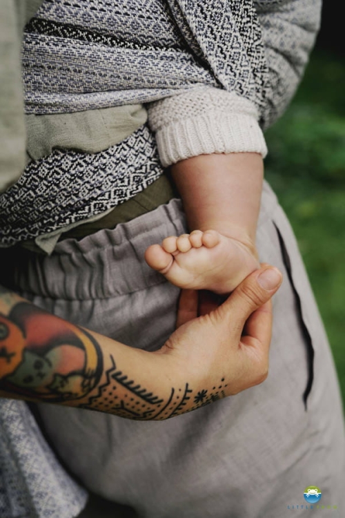 Little Frog lovely fog - chusta tkana długa