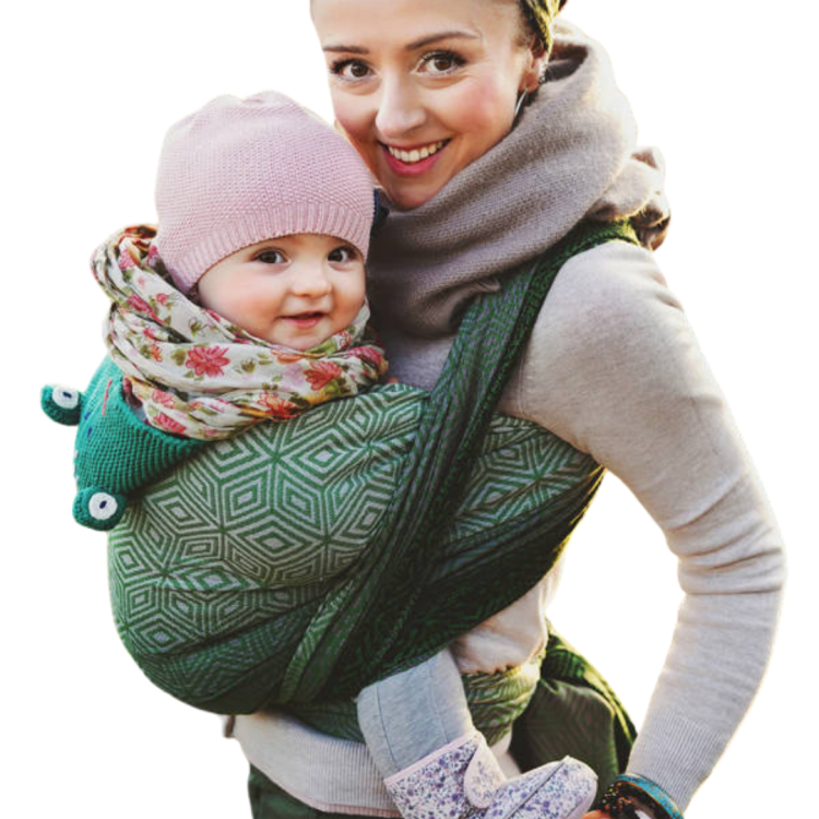 Little Frog mossy cube - chusta tkana długa