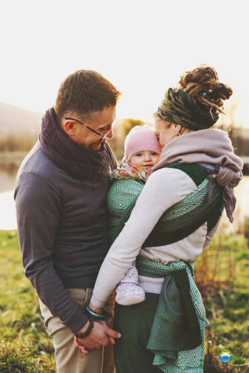 Little Frog mossy cube - chusta tkana długa