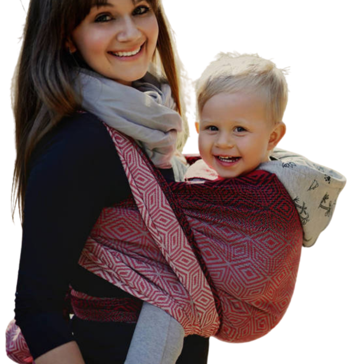 Little Frog ruby cube - chusta tkana długa