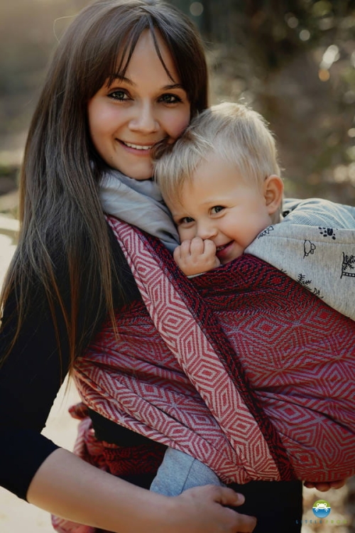 Little Frog ruby cube - chusta tkana długa