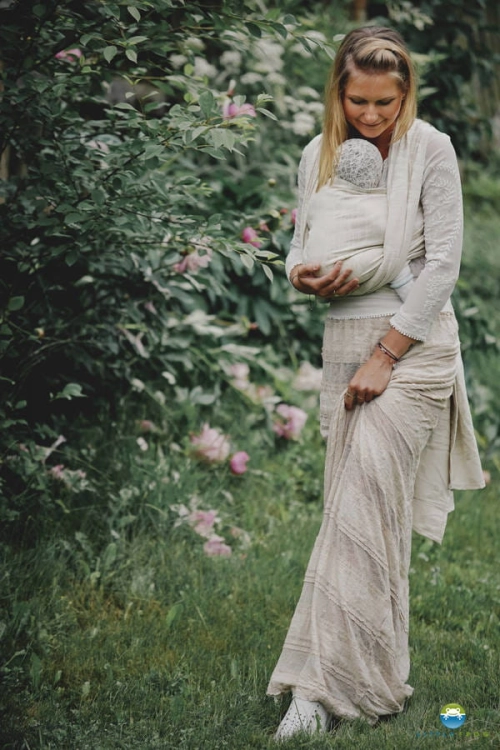 Little Frog summer meadow - chusta tkana długa