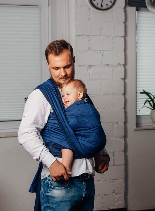 LennyLamb mała jodełka kobalt - chusta tkana długa