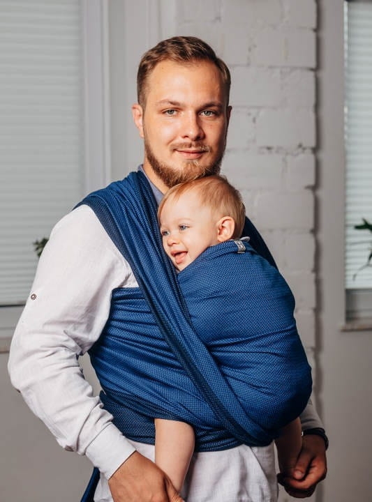 LennyLamb mała jodełka kobalt - chusta tkana długa