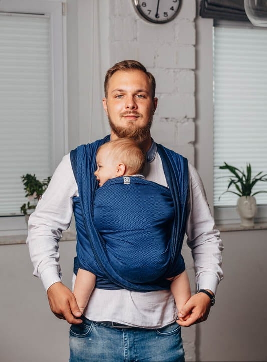 LennyLamb mała jodełka kobalt - chusta tkana długa