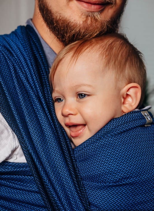 LennyLamb mała jodełka kobalt - chusta tkana długa