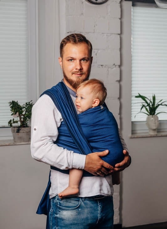 LennyLamb mała jodełka kobalt - chusta tkana długa