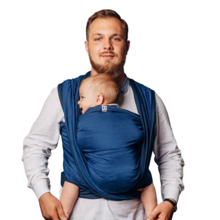 LennyLamb mała jodełka kobalt - chusta tkana długa