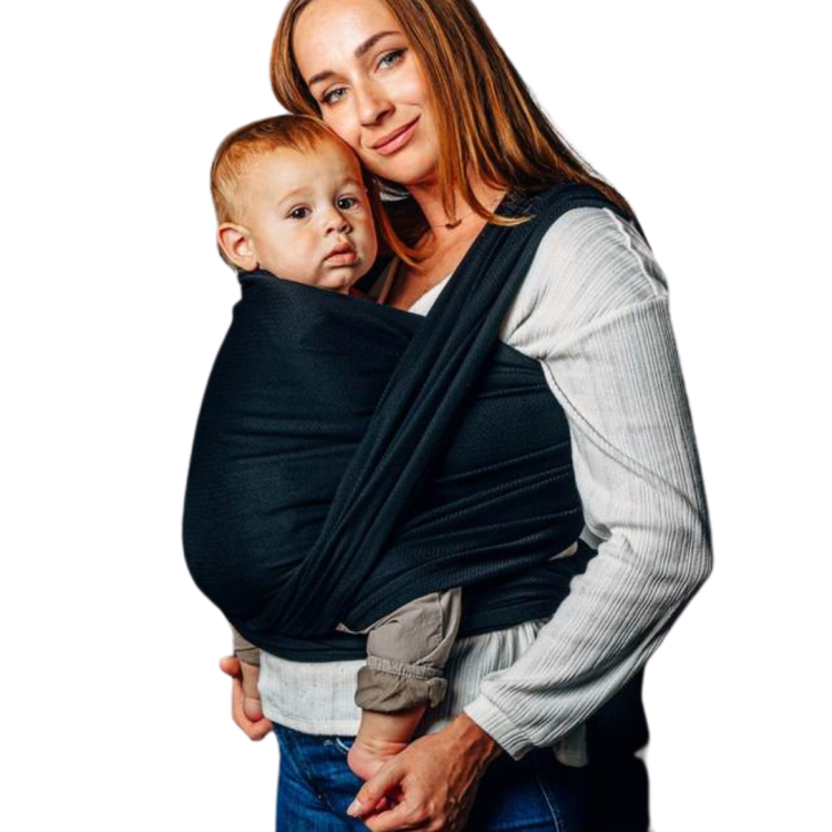 LennyLamb mała jodełka czarny heban - chusta tkana długa