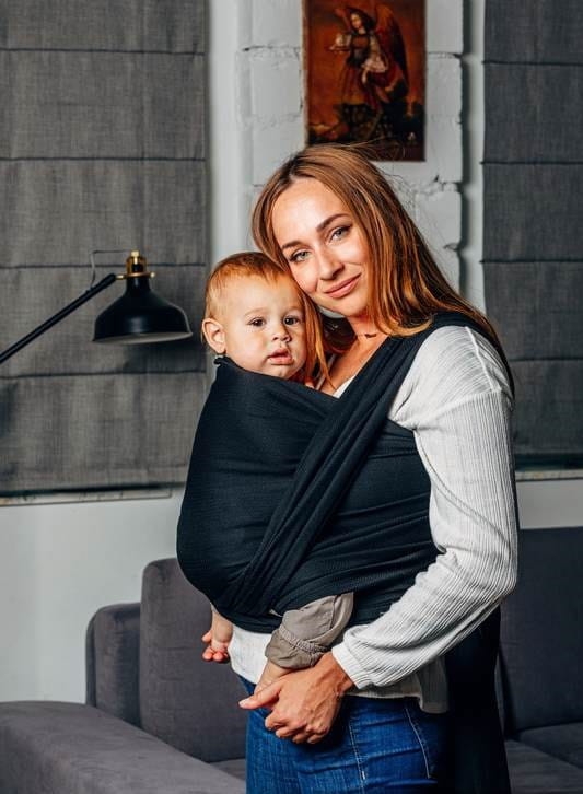 LennyLamb mała jodełka czarny heban - chusta tkana długa