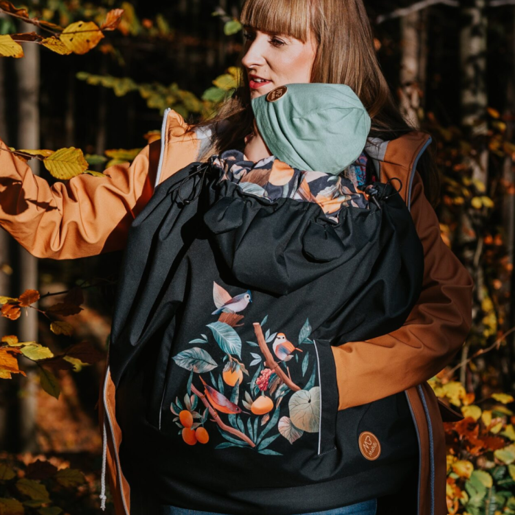 Mabibi tuliś (średniak) ptaki panel - otulacz do chusty i nosidła