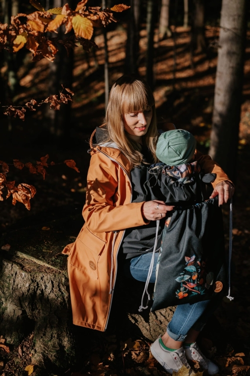Mabibi tuliś (średniak) ptaki panel - otulacz do chusty i nosidła