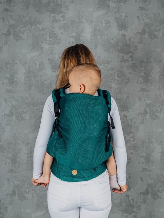 LennyLamb lennypreschool mała jodełka szmaragd - nosidło klamrowe regulowane