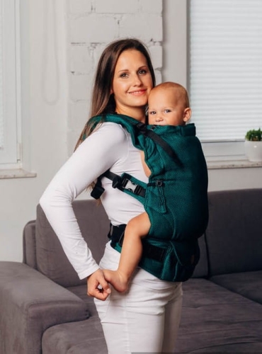 LennyLamb lennyupgrade mała jodełka szmaragd - nosidło klamrowe regulowane