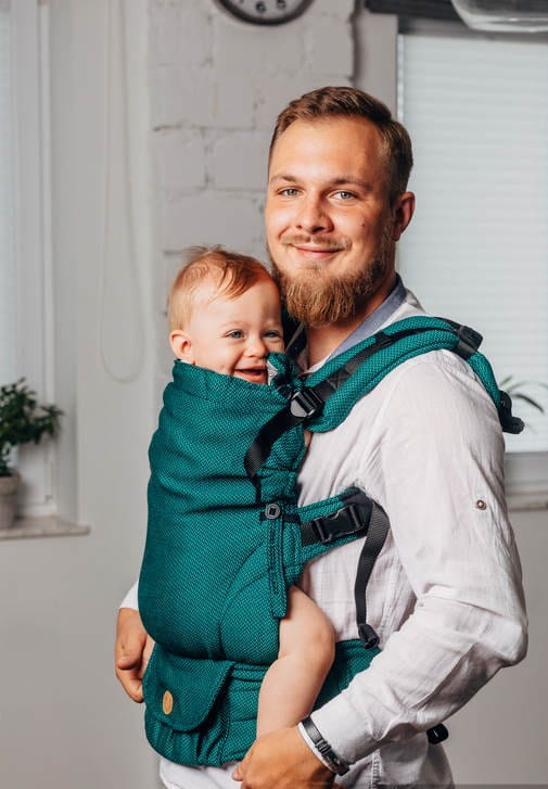 LennyLamb lennyupgrade mała jodełka szmaragd - nosidło klamrowe regulowane