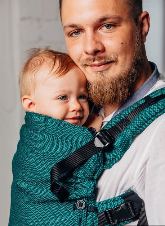 LennyLamb lennyupgrade mała jodełka szmaragd - nosidło klamrowe regulowane