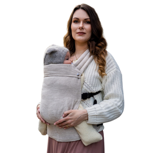 Qusy linen beige - nosidło klamrowe regulowane