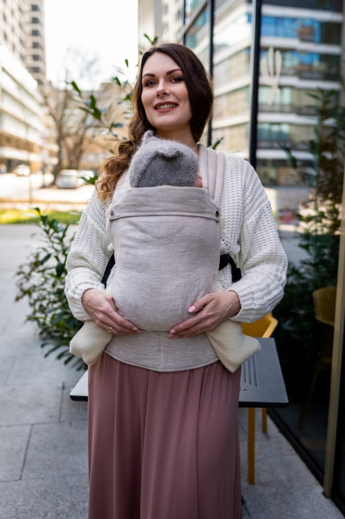 Qusy linen beige - nosidło klamrowe regulowane