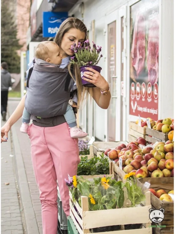 Luna Dream grow up grey - nosidło klamrowe regulowane