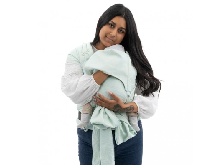 idella flyclick baby dancing leaves blue lagoon - nosidło hybrydowe regulowane