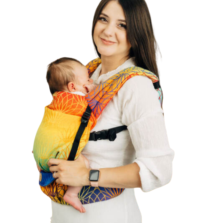 LennyLamb lennylight tęczowy lotos - nosidło klamrowe regulowane