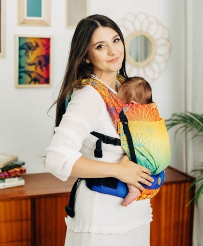 LennyLamb lennylight tęczowy lotos - nosidło klamrowe regulowane