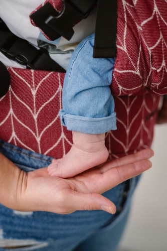 Kavka multi-age PRO burgund braid cotton - nosidło klamrowe regulowane