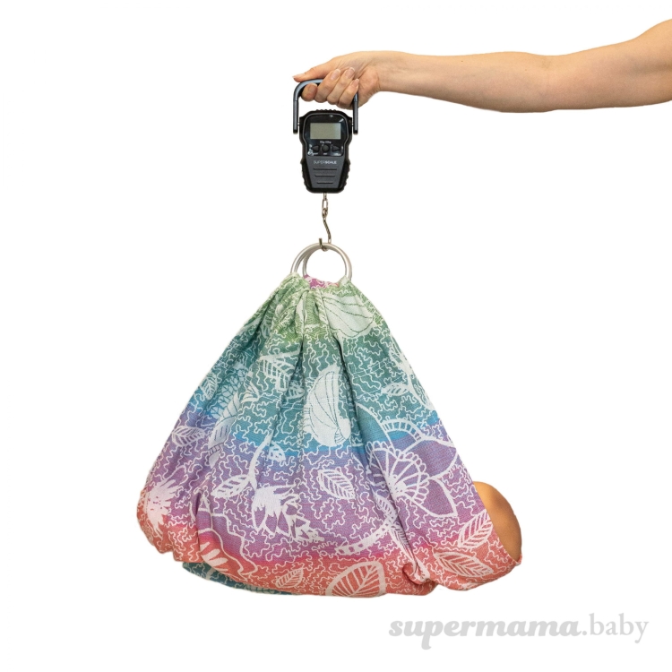 SuperMama chusto-waga magical garden 2w1 - chusta kółkowa i waga niemowlęca