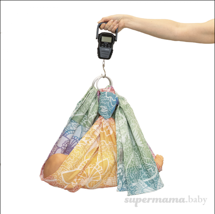 SuperMama chusto-waga magical garden 2w1 - chusta kółkowa i waga niemowlęca