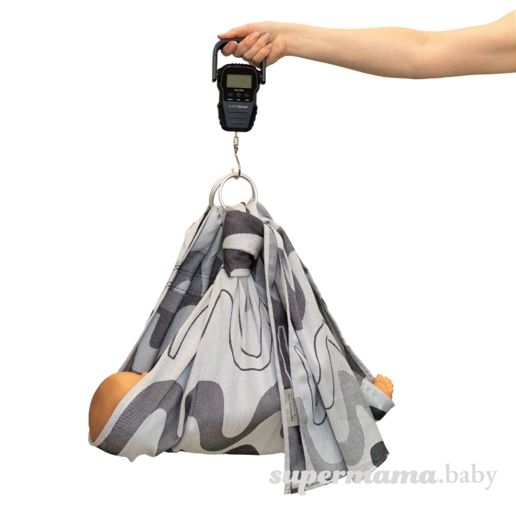 SuperMama chusto-waga grey waves 2w1 - chusta kółkowa i waga niemowlęca