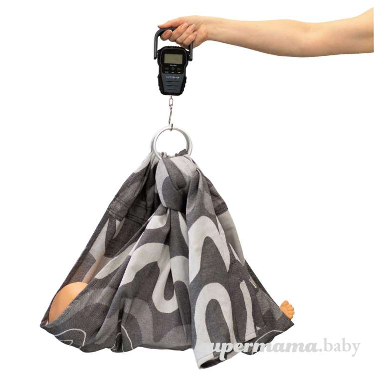 SuperMama chusto-waga grey waves 2w1 - chusta kółkowa i waga niemowlęca